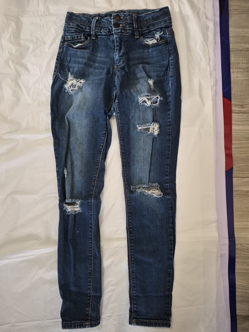Blue Spice Dark Blue Ripped Skinny Jeans